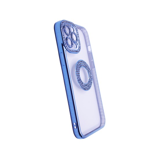 Soft Silicone Case with Diamond Design for Apple iPhone 12 Pro Blue